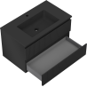 Mexen Rivel dulap baie 80 cm cu lavoar Otis, 2 sertare, canelat, negru mat - 91A20-08047-2-BFF71-W18M71