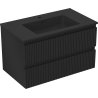 Mexen Rivel dulap baie 80 cm cu lavoar Otis, 2 sertare, canelat, negru mat - 91A20-08047-2-BFF71-W18M71