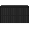 Dulap baie Mexen Rivel 80 cm cu lavoar Otis, 2 sertare, canelat, negru mat - 91A20-08047-2-BFF71-W18M71