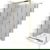 Mexen Apia cabină de duș extensibilă 100 x 100 cm, transparent, Aurie + cadă de duș Flat, Albă- 840-100-100-50-00-4010G