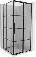 Mexen Rox jobboldali tolóajtós zuhanykabin 120 x 120 cm, fekete rács, fekete - 8C2-120-120-70-77-P