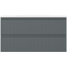 Mexen Rivel dulap de baie 90 cm cu lavoar Otis, 2 sertare, cu caneluri, grafit mat/alb mat - 91A20-09047-2-BFF66-W18M0