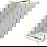 Mexen Apia cabină de duș extensibilă 110 x 80 cm, transparent, Aurie + cadă de duș Flat, Albă- 840-110-080-50-00-4010G