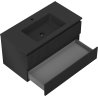 Mexen Rivel dulap de baie 90 cm cu chiuvetă Otis, 2 sertare, canelat, negru mat - 91A20-09047-2-BFF71-W18M71