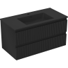 Mexen Rivel dulap baie 90 cm cu chiuvetă Otis, 2 sertare, șanțuri, negru mat - 91A20-09047-2-BFF71-W18M71