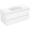 Mexen Rivel dulap baie 100 cm cu chiuvetă Otis, 2 sertare, fasonat, alb mat - 91A20-10047-2-BFF01-W18M01