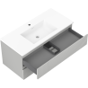 Mexen Rivel fürdőszobai szekrény 100 cm mosdóval, Otis, 2 fiók, bordázott, szürke matt/fehér matt - 91A20-10047-2-BFF62-W18M01
