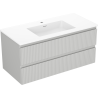 Mexen Rivel dulap baie 100 cm cu lavoar Otis, 2 sertare, cu caneluri, gri mat/alb mat - 91A20-10047-2-BFF62-W18M01