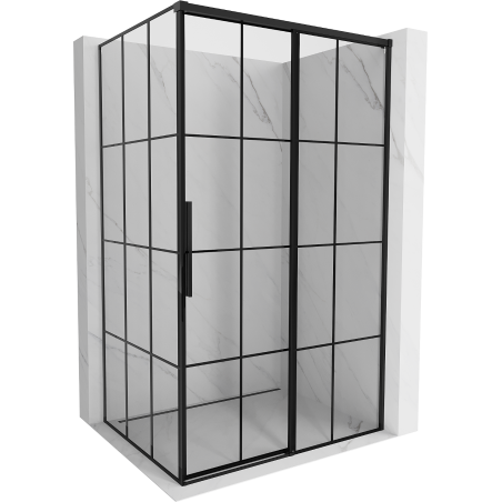 Cabină de duș glisantă dreapta Mexen Rox 140 x 120 cm, grilaj negru, negru - 8C2-140-120-70-77-P