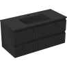Mexen Rivel dulap baie 100 cm cu chiuvetă Otis, 2 sertare, canelat, negru mat - 91A20-10047-2-BFF71-W18M71