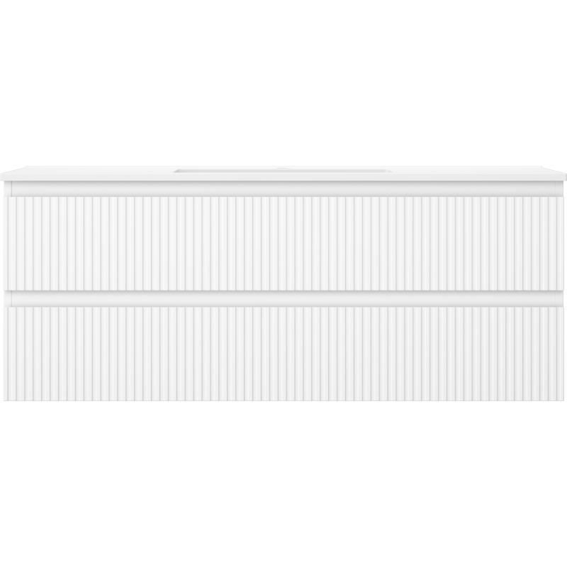 Mexen Rivel dulap baie 120 cm cu lavoar Otis, 2 sertare, finisaj striat, alb mat - 91A20-12047-2-BFF01-W18M01