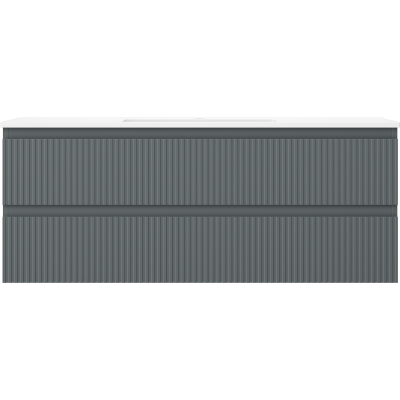 Mexen Rivel dulap de baie 120 cm cu lavoar Otis, 2 sertare, canelat, grafit mat/alb mat - 91A20-12047-2-BFF66-W18M