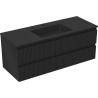 Mexen Rivel dulap de baie 120 cm cu chiuvetă Otis, 2 sertare, crestat, negru mat - 91A20-12047-2-BFF71-W18M71