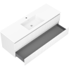 Dulap de baie Mexen Rivel 140 cm cu lavoar Otis, 2 sertare, cu caneluri, alb mat - 91A20-14047-2-BFF01-W18M01