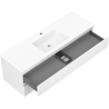 Mexen Rivel fürdőszobaszekrény 140 cm mosdóval Otis, 2 fiókos, bordázott, fehér matt - 91A20-14047-2-BFF01-W18M01