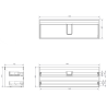 Dulap de baie Mexen Rivel 140 cm cu lavoar Otis, 2 sertare, cu caneluri, alb mat - 91A20-14047-2-BFF01-W18M01
