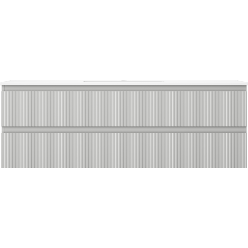 Mexen Rivel dulap baie 140 cm cu chiuvetă Otis, 2 sertare, caneluri, gri mat/alb mat - 91A20-14047-2-BFF62-W18M0