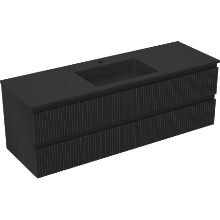 Mexen Rivel dulap pentru baie 140 cm cu lavoar Otis, 2 sertare, profilat, negru mat - 91A20-14047-2-BFF71-W18M71