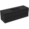 Mexen Rivel dulap baie 140 cm cu chiuveta Otis, 2 sertare, canelat, negru mat - 91A20-14047-2-BFF71-W18M71