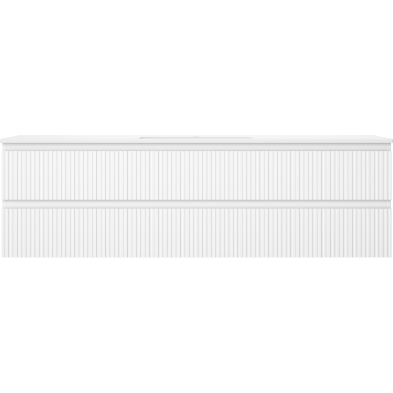 Mexen Rivel fürdőszobai szekrény 160 cm mosdóval Otis, 2 fiók, bordázott, fehér matt - 91A20-16047-2-BFF01-W18M01