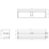 Dulap baie Mexen Rivel 160 cm cu chiuvetă Otis, 2 sertare, canelată, alb mat - 91A20-16047-2-BFF01-W18M01