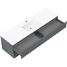 Mexen Rivel dulap de baie 160 cm cu lavoar Otis, 2 sertare, canelată, grafit mat/alb mat - 91A20-16047-2-BFF66-W18M