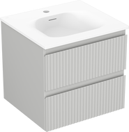 Mexen Rivel dulap baie 50 cm cu chiuvetă Vela, 2 sertare, striat, gri mat/alb mat - 91A20-05047-2-BFF62-W23M01