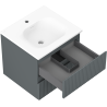 Mexen Rivel fürdőszobai szekrény 50 cm mosdóval Vela, 2 fiók, bordázott, grafit matt/fehér matt - 91A20-05047-2-BFF66-W23M01