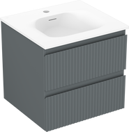 Mexen Rivel dulap baie 50 cm cu chiuvetă Vela, 2 sertare, cu striații, grafit mat/alb mat - 91A20-05047-2-BFF66-W23M01