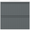 Mexen Rivel dulap baie 50 cm cu chiuvetă Vela, 2 sertare, canelat, grafit mat/alb mat - 91A20-05047-2-BFF66-W23M01