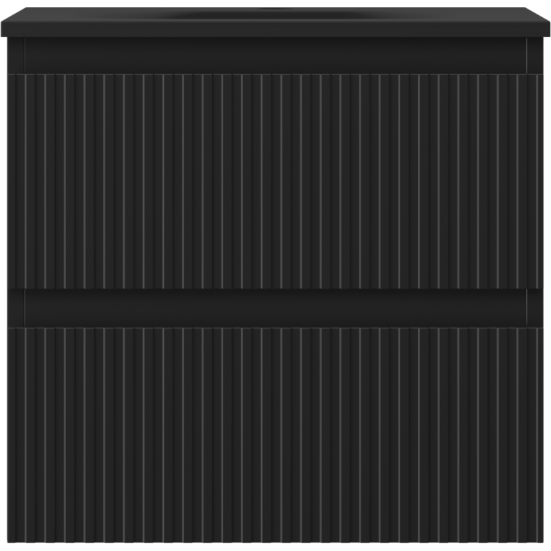 Mexen Rivel dulap baie 50 cm cu lavoar Vela, 2 sertare, texturat, negru mat - 91A20-05047-2-BFF71-W23M71