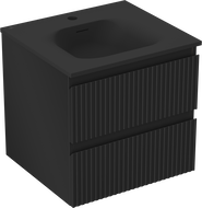 Mexen Rivel dulap baie 50 cm cu lavoar Vela, 2 sertare, texturat, negru mat - 91A20-05047-2-BFF71-W23M71