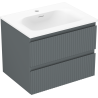 Mexen Rivel dulap baie 60 cm cu lavoar Vela, 2 sertare, canelat, grafit mat/alb mat - 91A20-06047-2-BFF66-W23M0