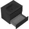 Dulap baie Mexen Rivel 60 cm cu lavoar Vela, 2 sertare, canalizat, negru mat - 91A20-06047-2-BFF71-W23M71