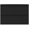 Mexen Rivel dulap baie 70 cm cu lavoar Vela, 2 sertare, riflat, negru mat - 91A20-07047-2-BFF71-W23M71