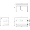 Mexen Rivel dulap baie 70 cm cu lavoar Vela, 2 sertare, canelat, negru mat - 91A20-07047-2-BFF71-W23M71