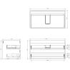Mexen Rivel dulap baie 90 cm cu lavoar Vela, 2 sertare, canelat, alb mat - 91A20-09047-2-BFF01-W23M01