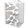Mexen Kioto+ zuhanyfal polccal Walk-in 100 x 200 cm, fehér hullám, rózsaarany - 800-100-121-60-97