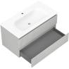 Mexen Rivel dulap baie 90 cm cu lavoar Vela, 2 sertare, canelat, gri mat/alb mat - 91A20-09047-2-BFF62-W23M01