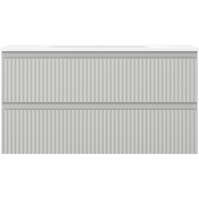 Mexen Rivel dulap baie 90 cm cu lavoar Vela, 2 sertare, striat, gri mat/alb mat - 91A20-09047-2-BFF62-W23M01