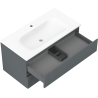 Mexen Rivel dulap de baie 90 cm cu lavoar Vela, 2 sertare, canelat, grafit mat/alb mat - 91A20-09047-2-BFF66-W23M0