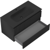 Mexen Rivel dulap baie 90 cm cu lavoar Vela, 2 sertare, canelat, negru mat - 91A20-09047-2-BFF71-W23M71