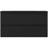 Mexen Rivel dulap baie 90 cm cu lavoar Vela, 2 sertare, canelat, negru mat - 91A20-09047-2-BFF71-W23M71