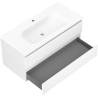 Mexen Rivel fürdőszobai szekrény 100 cm-es Vela mosdóval, 2 fiókos, barázdált, fehér matt - 91A20-10047-2-BFF01-W23M01