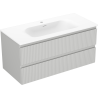Mexen Rivel dulap baie 100 cm cu lavoar Vela, 2 sertare, striat, gri mat/alb mat - 91A20-10047-2-BFF62-W23M01