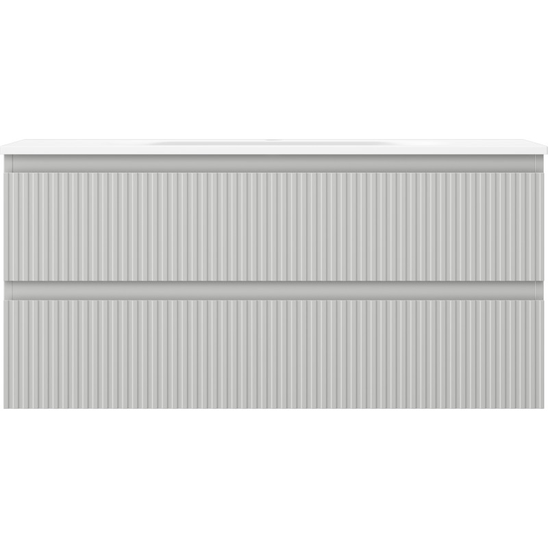 Mexen Rivel dulap baie 100 cm cu lavoar Vela, 2 sertare, striat, gri mat/alb mat - 91A20-10047-2-BFF62-W23M01