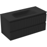 Mexen Rivel dulap baie 100 cm cu lavoar Vela, 2 sertare, șanfrenat, negru mat - 91A20-10047-2-BFF71-W23M71
