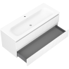 Mexen Rivel 120 cm-es fürdőszobai szekrény Vela mosdóval, 2 fiókos, bordázott, fehér matt - 91A20-12047-2-BFF01-W23M01
