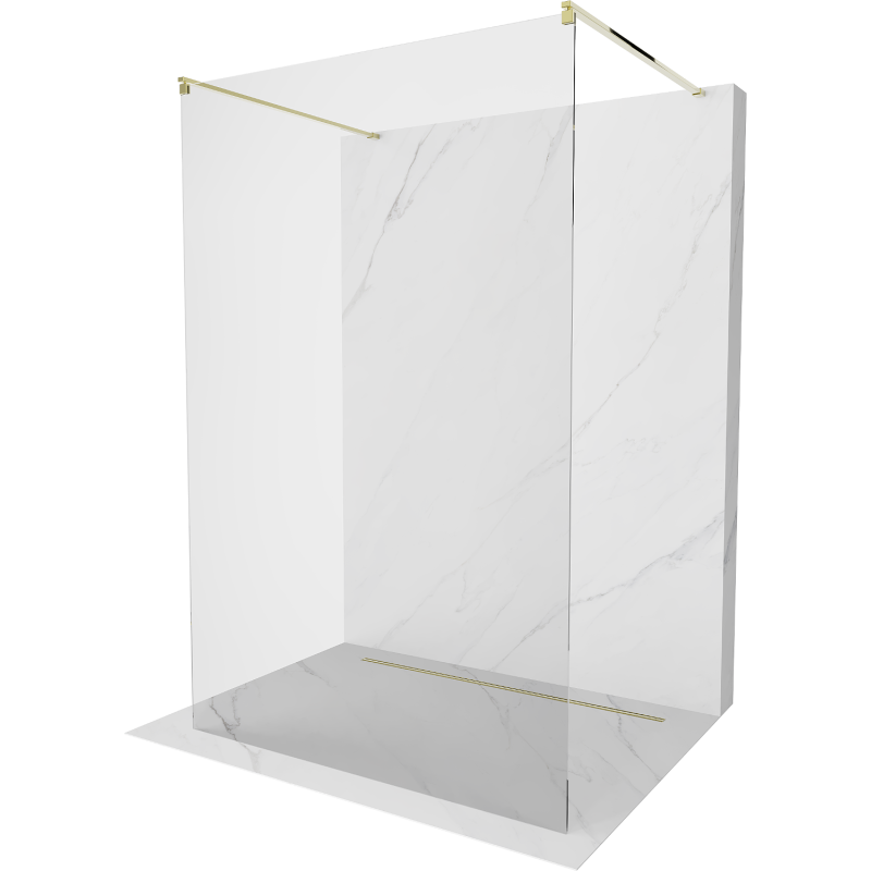 Mexen Kioto paravan de duș independent 140 x 200 cm, transparent 8 mm, auriu - 800-140-002-50-00