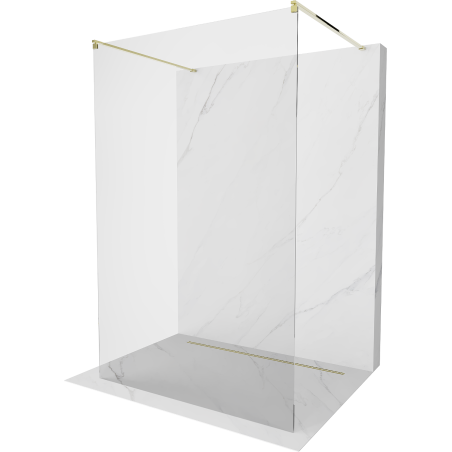 Mexen Kioto paravan de duș independent 140 x 200 cm, transparent 8 mm, auriu - 800-140-002-50-00